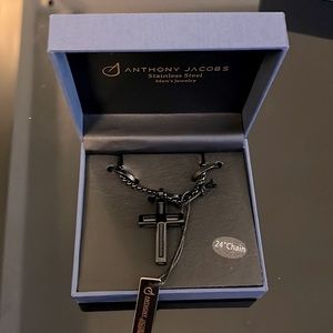 ANTHONY JACOB Stainless Steel Necklace Black